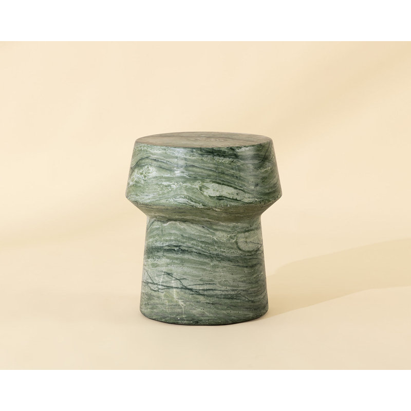 Brie Outdoor Round Side Table, Green