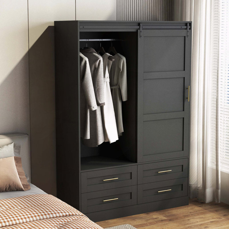 Garde-robe de grange avec tringle et tiroirs