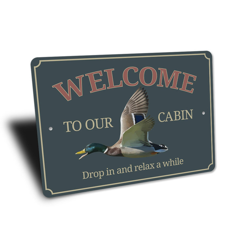 Enseigne canard en aluminium, H 14 po x l 10 po x P 0,04 po