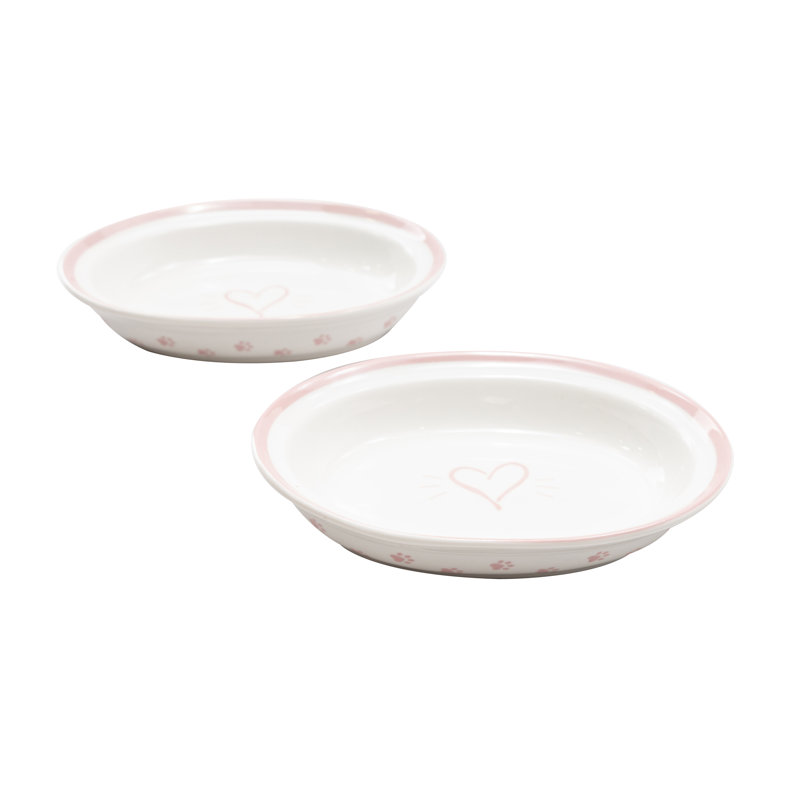 Ensemble de bols pour chat 2 pièces, Rose