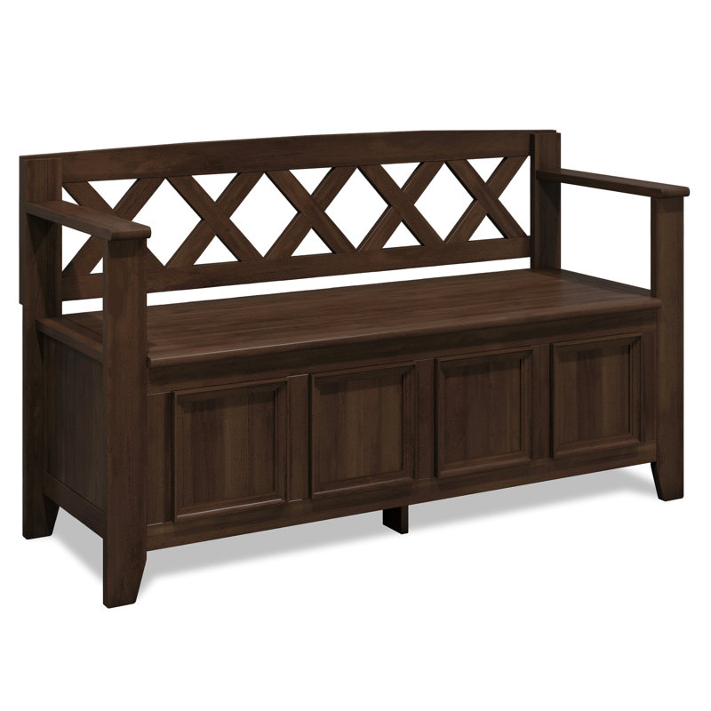 Solid Wood Entryway Storage Bench, Oak