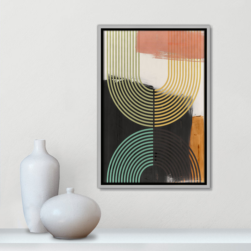 «Bolded II» par Isabelle Z, Toile avec cadre, Flottant argent, L 13,5 po x H 19,5 po