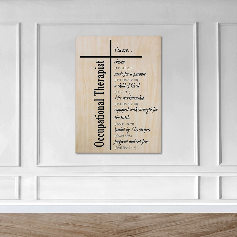 «Occupational Therapist Quotes», art textuel sur toile tendue, H 20 po x l 16 po x P 2 po