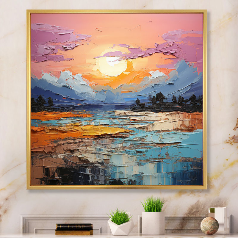 Emotion Terrain II sur impression sur toile, H 30 po x l 30 po x P 1 po, Cadre flottant doré