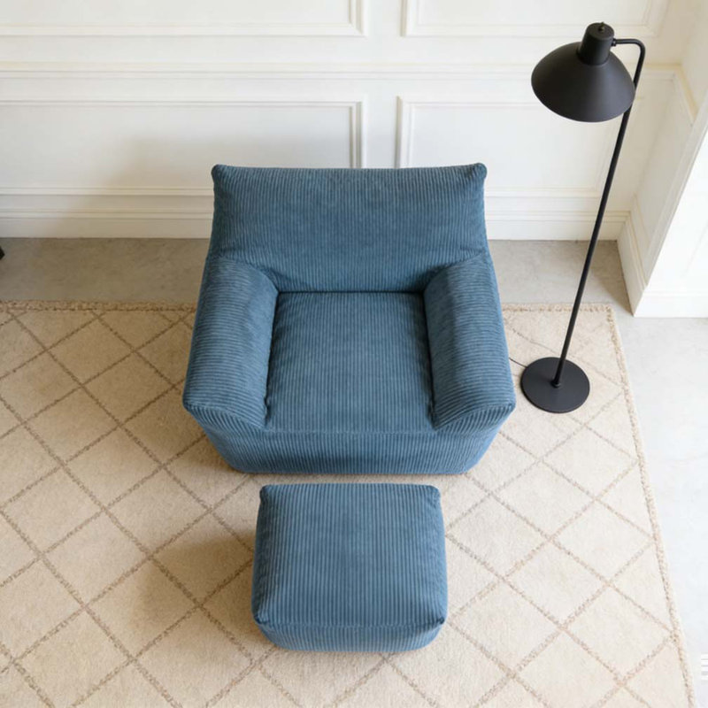 Fauteuil à billes, fauteuil à billes très grand et confortable, Bleu