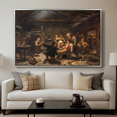 Le retour du chasseur d'ours, 1856 - Adolph Tidomm, toile tendue avec châssis