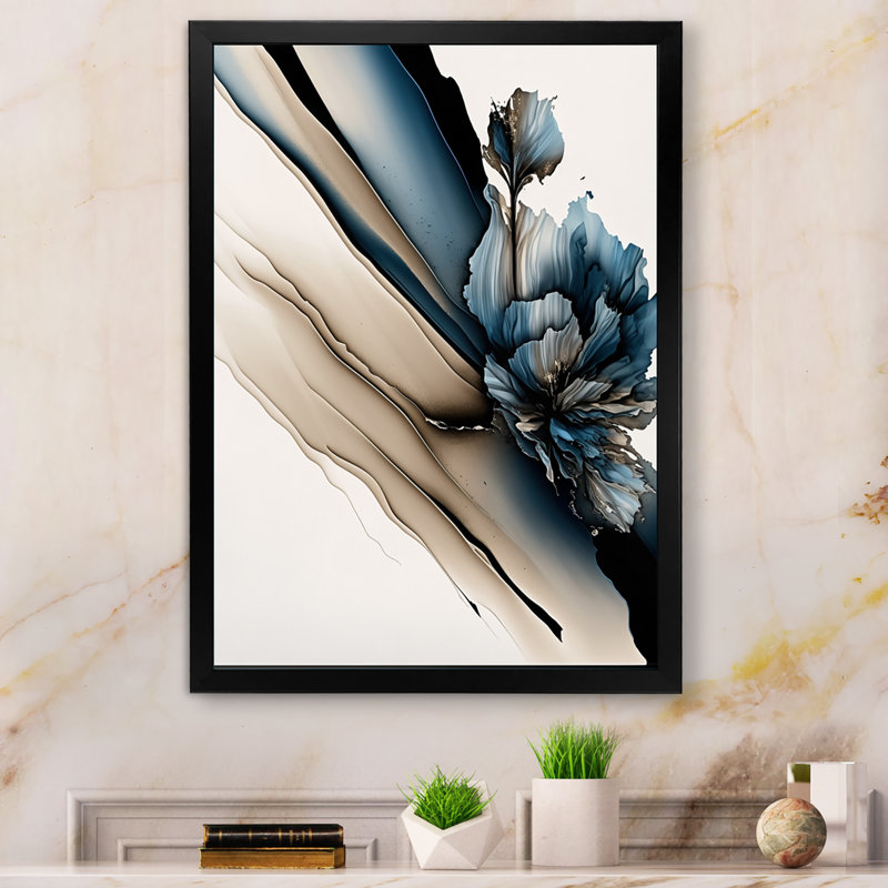 Fleurs de pivoines hyperréalistes II - pivoines, art mural, H 32 po x l 16 po, Cadre photo noir