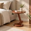 Mini table d'appoint ronde en bois de 17,7 po de hauteur, table de bout de salon
