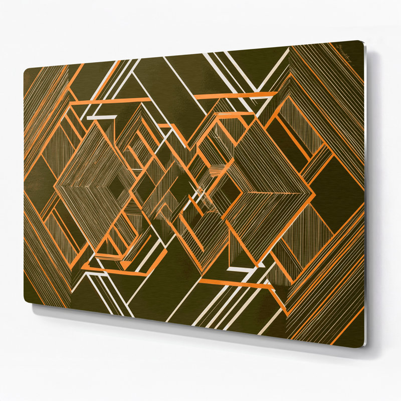 Art mural en métal brun op Op 90, H 240 po x l 288 po x P 0,05 po