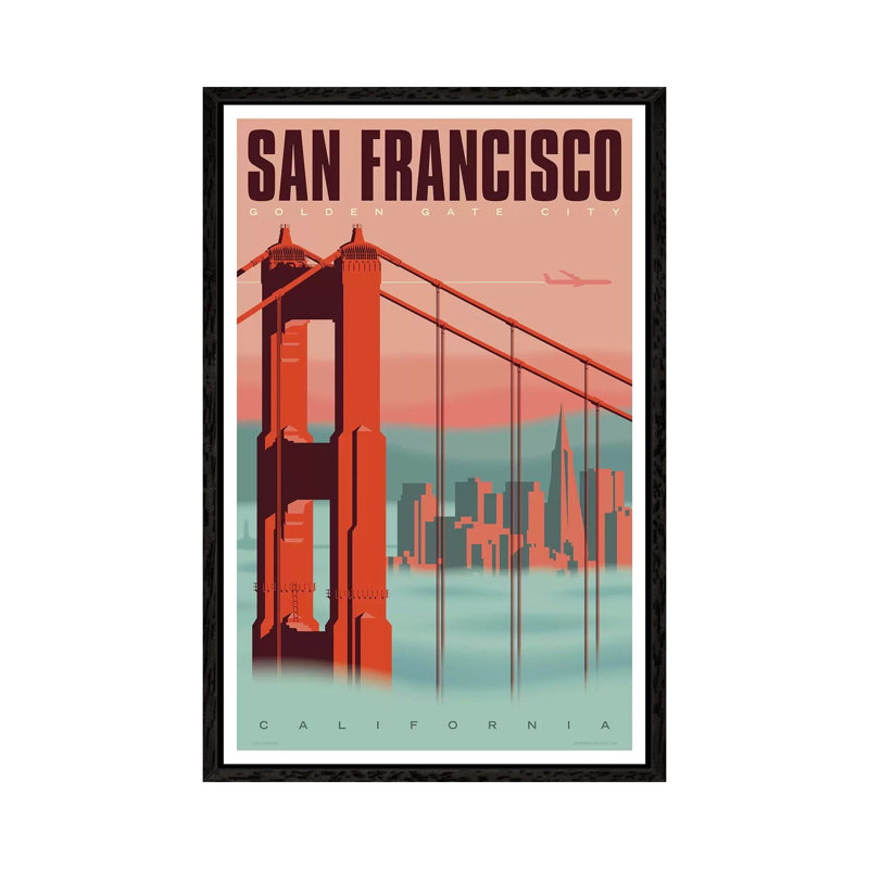 San Francisco Travel by Jim Zahniser - Print on Canvas, Black Framed, 66.04cm H x 45.72cm W x 3.81cm D