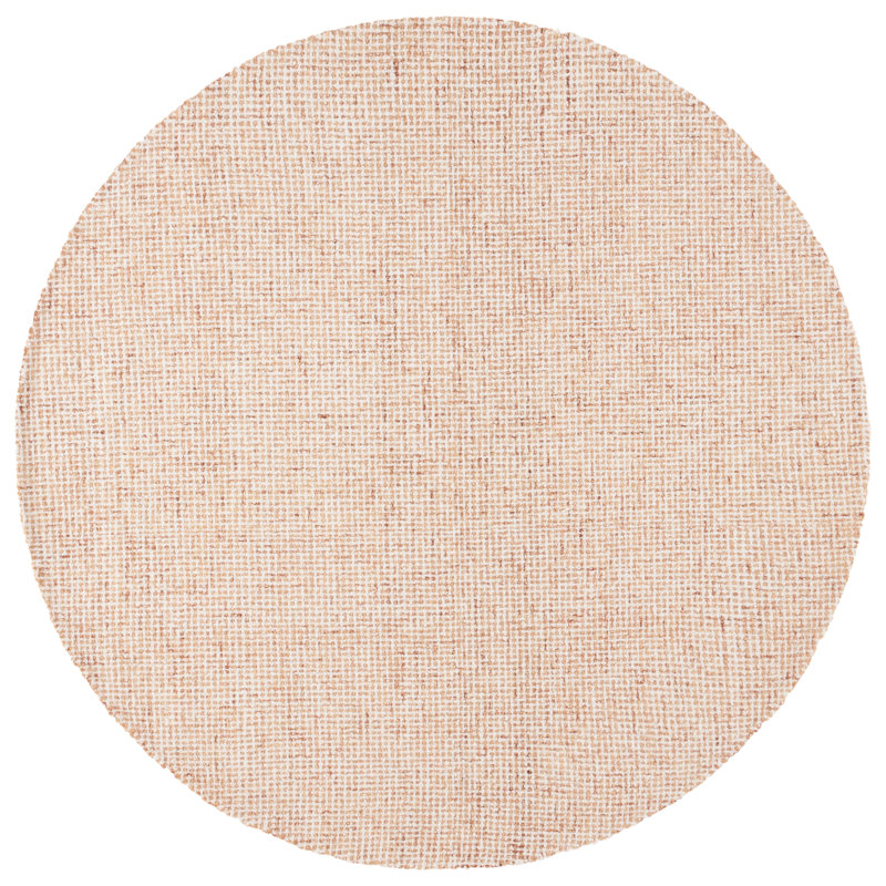 Tapis en laine touffeté à la main en coton rouille / ivoire Martha Stewart, Rond 6 pi