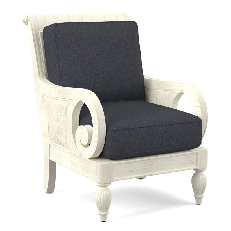Fauteuil d'appoint Grandview, Performance du sucre gris; 0863-84, Finition blanc givré antique