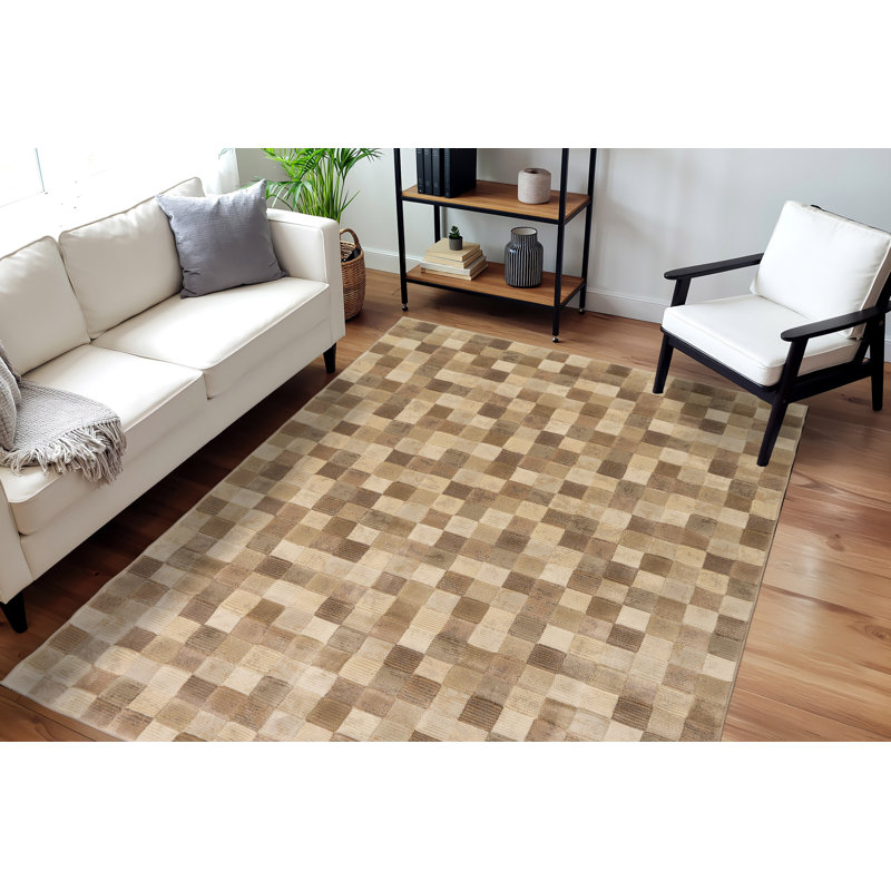 Tapis beige Gerin, Rectangle 6 pi 7 po x 9 pi 6 po