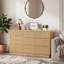 Commode cannelée à 9 tiroirs pour chambre à coucher, commodes de 59 po de largeur et commode avec poignées dissimulées-1601472706