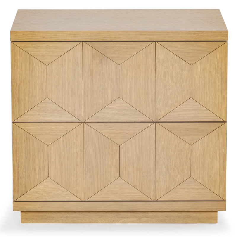 Deziree Wood 2 Drawer Nightstand, Natural