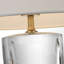 Julie Neill Figlia 28" Cordless V-Cut Round Table Lamp in Crystal with Linen Shade