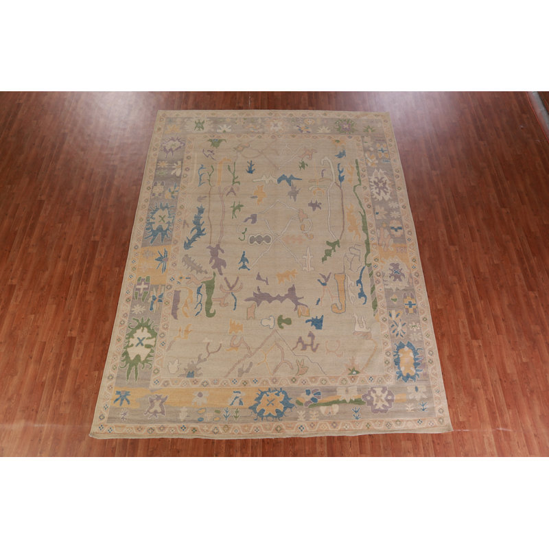 Vegetable Dye Oushak Turkish Area Rug 9x12