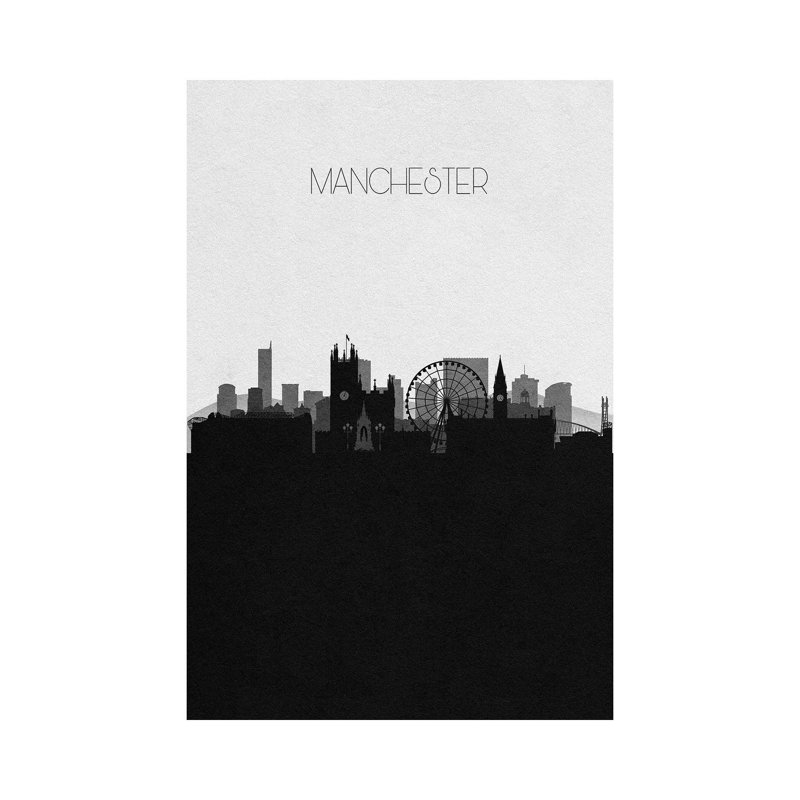 Manchester, Uk City Skyline by Ayse Deniz Akerman - Wrapped Canvas Print, 101.6 cm H x 66.04 cm W