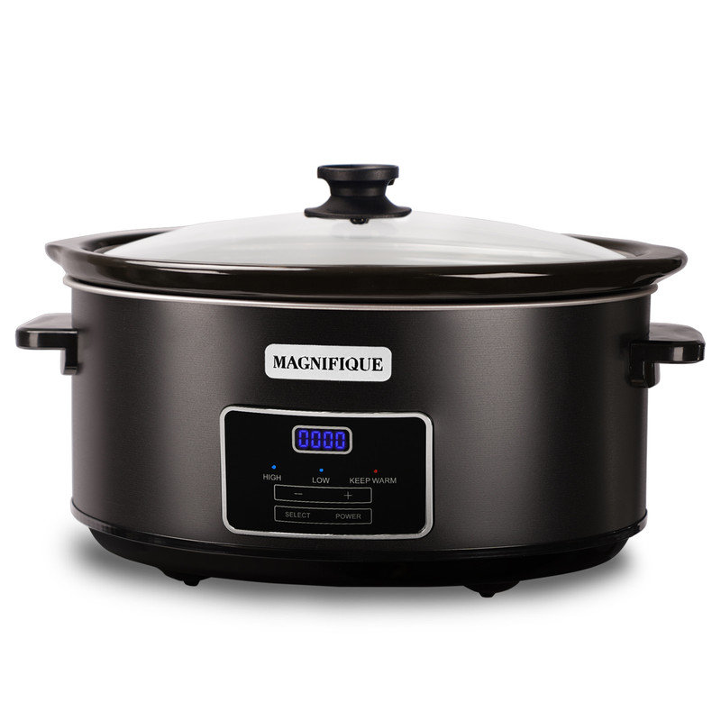 Magnifique Programmable Slow Cooker, Black, 8 Qt