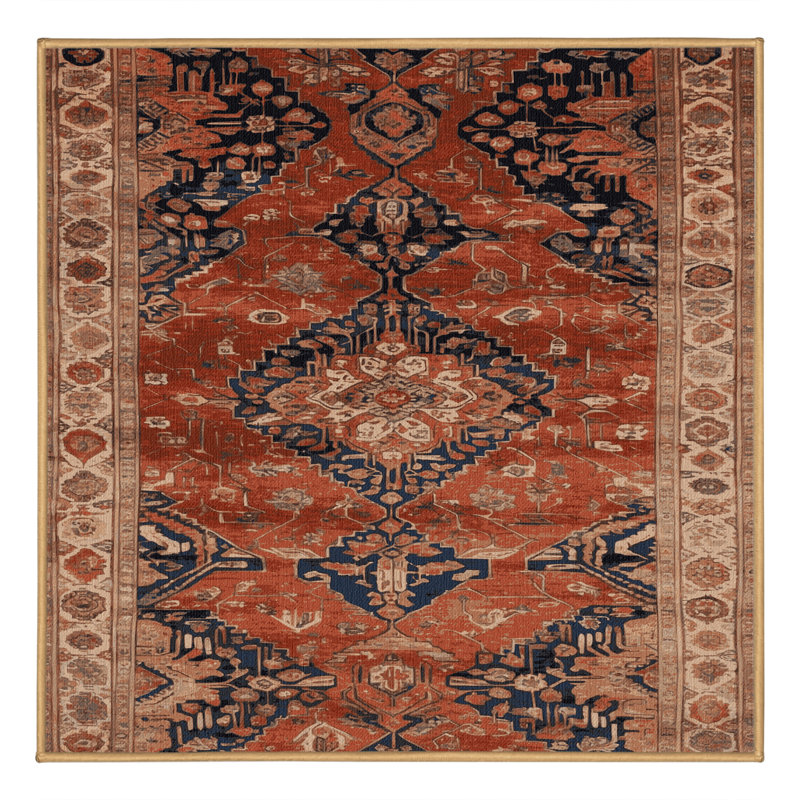 Tapis brun lavable à la machine, Carré 5 pi