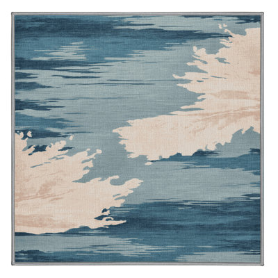 Tapis gris aquarelle lavable à la machine