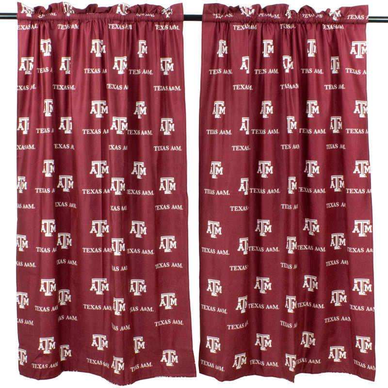 NCAA Semi Sheer Curtain Pair, 42" W x 63" L