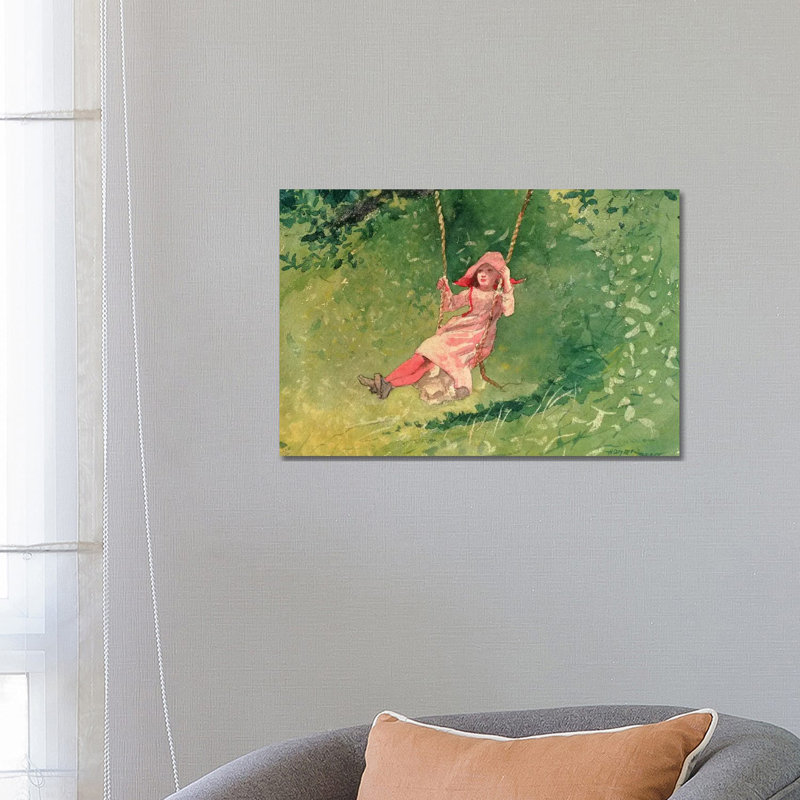 Girl on a Swing by Winslow Homer - 1 Piece Wrapped Canvas Wall Art, 66.04 cm H x 45.72 cm W x 1.91 cm D