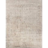 Monarch Hand Knotted Area Rug in Beige And Blush