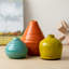 Ensemble de vases en céramique - 3 petits vases, décoration rustique, maisons de campagne modernes; Multicolore, tablette idéale, décoration de table, bibliothèque, manteau de cheminée
