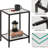 Black 2-tier Tempered Glass Side Table, Modern End Table-944751786