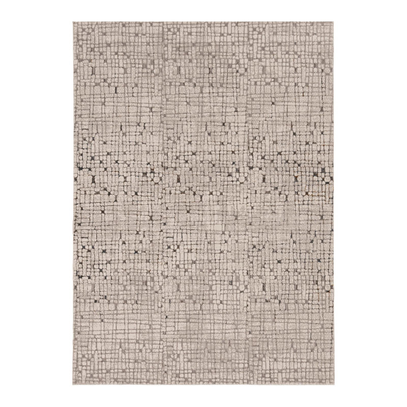 Tapis abstrait gris et noir 8 pi x 11 pi