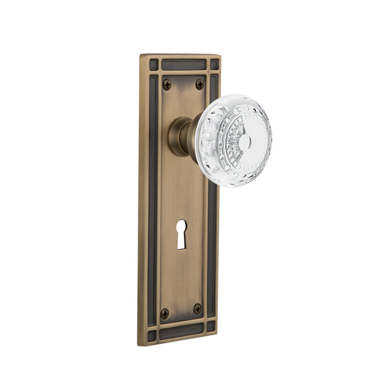 Mission Plate with Decorative Keyhole and Crystal Meadows Knob