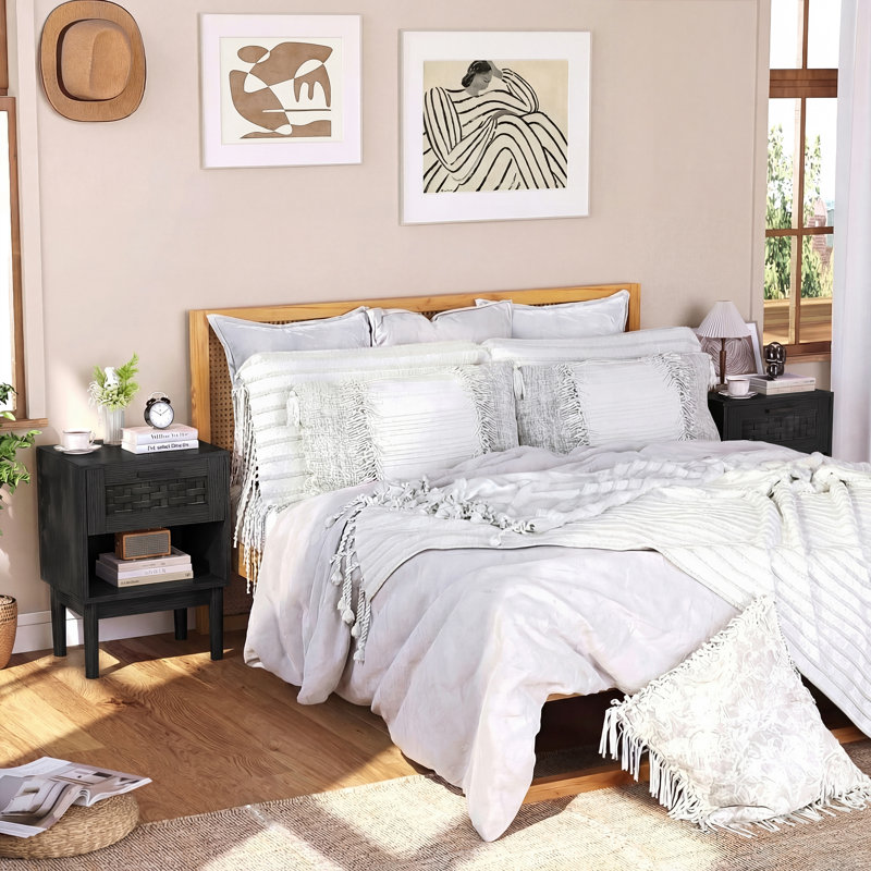 40cm W Bedside Table, Black