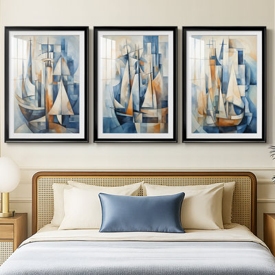 NAUTICAL Series CECLxxxi - Impression sur mesure encadrée de qualité supérieure - 3 pièces