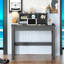 Bureau d'écriture gris avec rangement spacieux - 37 po de hauteur x 35 po de largeur et 17 po de profondeur, bois et synthétique, espace de travail bien rangé fonctionnel 35 po x 17 po x 37 po, bois synthétique