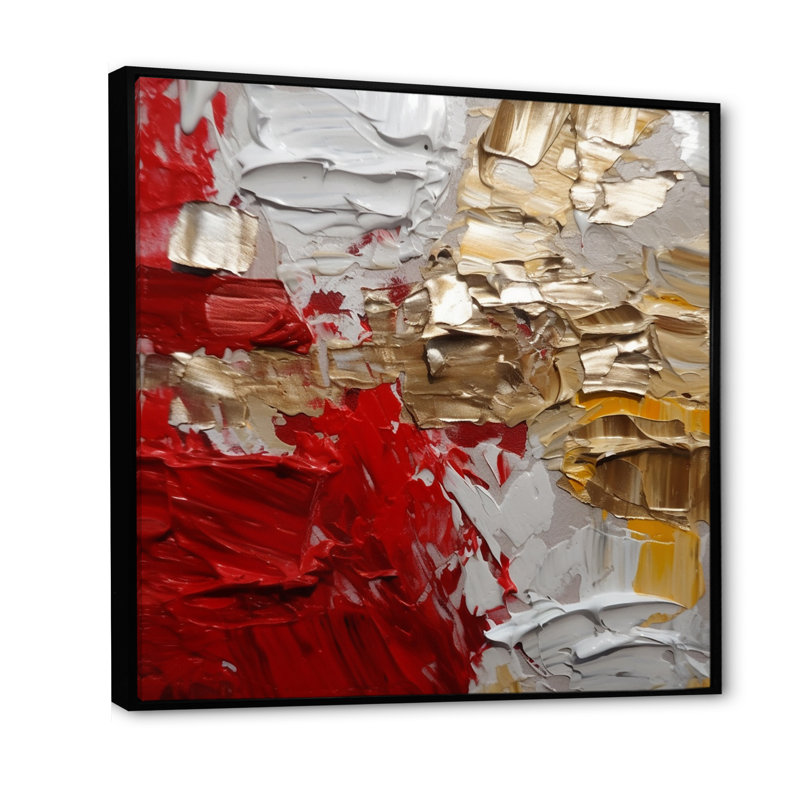 «Cardinal Sin Retro Delight Abstract Red & Gold», reproduction d'art sur toile, H 24 po x l 24 po x P 1 po