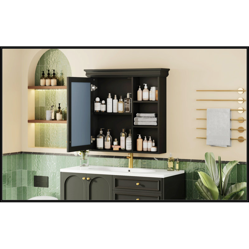 Pharmacie avec miroir 30 po x 28 po, Noir