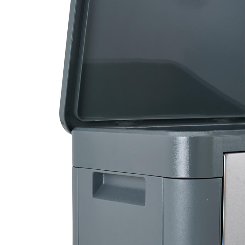Plastic Touch Top Waste Bin, 32, Grey