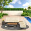 Ensemble de canapé modulaire d'extérieur avec sièges inclinables réglables, coussins imperméables et confortables résistants aux intempéries, tables basses multifonctionnelles, tables d'appoint escamotables cachées-896256084