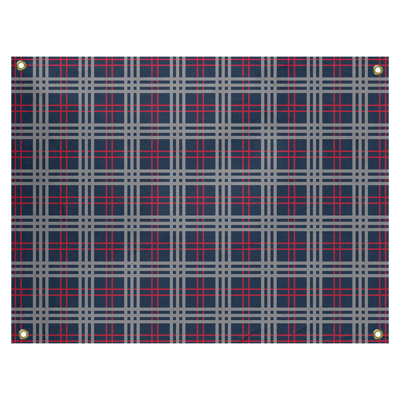 Tapisserie polyester Tennessee Luxury, H 50 po x l 59 po, Bleu marine / rouge / argent