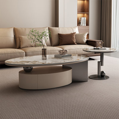 Table basse ovale légère et luxueuse