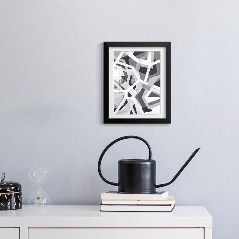 Magnetic Greys I -Framed Print, 28.5" H x 20.5" W, Black