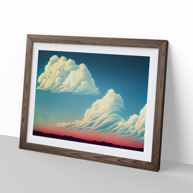 Unbelievable Clouds - Framed Print, 46cm H x 64cm W x 2cm D, Walnut