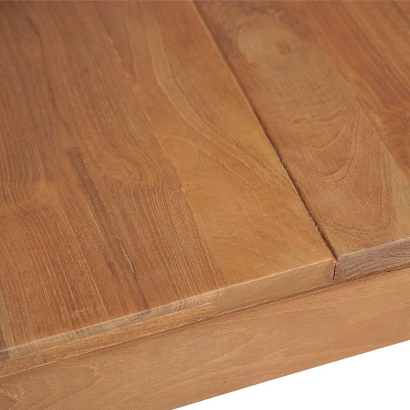Table de salle à manger en bois de teck massif au fini naturel, L 27,6 po x L 70,9 po