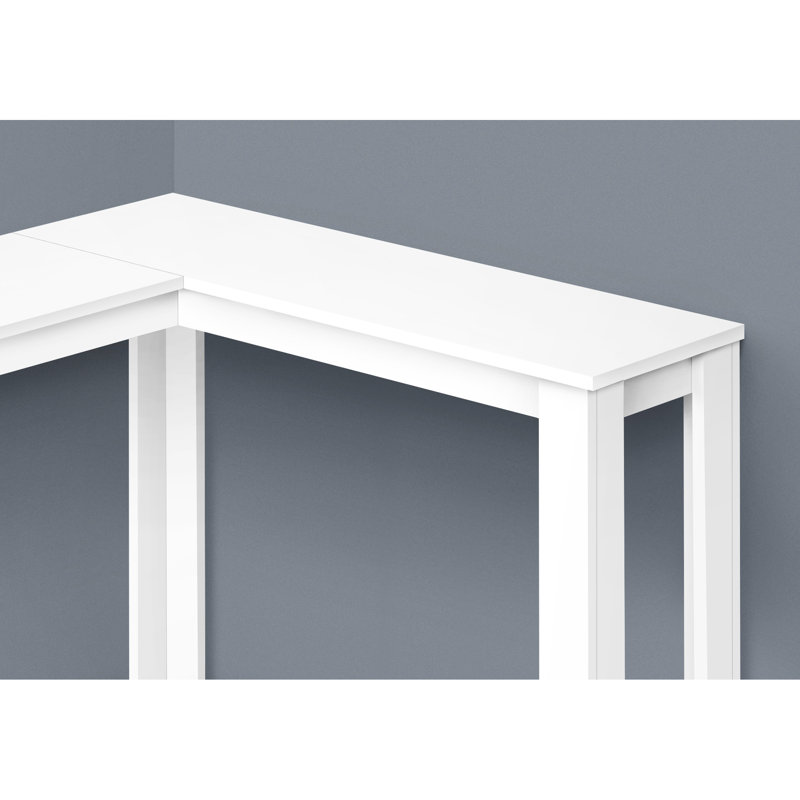 Console de table décorative en stratifié blanc, entrée d'angle étroite pour le salon et la chambre à coucher, construction stable avec chambre à coucher et pièce