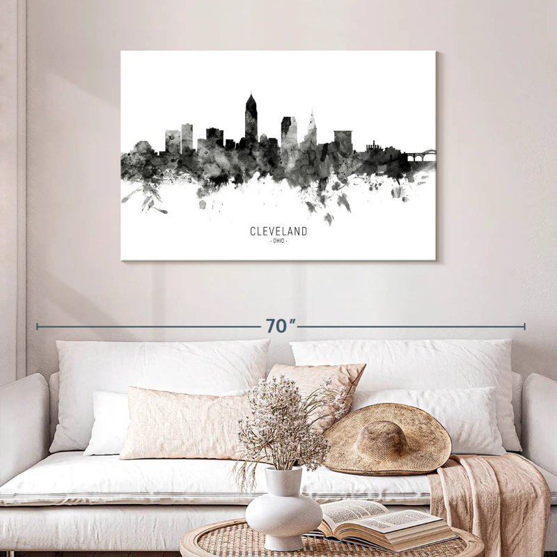 Skyline de Sirci Cleveland, Ohio III, H 8 po x l 12 po