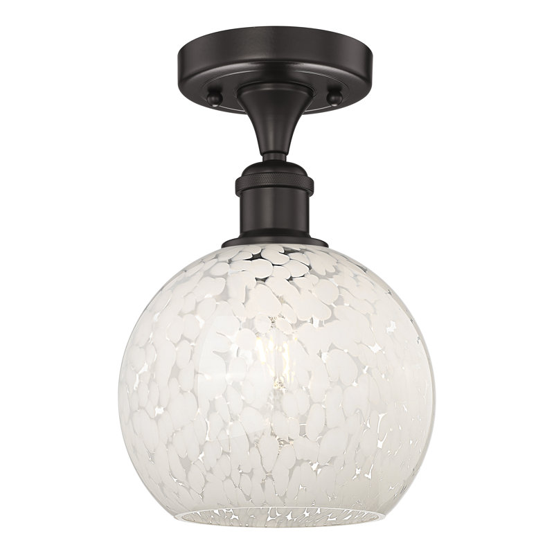 Edison - Adreann - Plafonnier semi-encastré 1 lumière, H 10,13 po x l 8 po x P 8 po, Bronze huilé