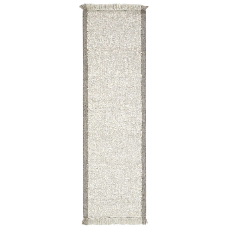 Flatweave Wool/Cotton Area Rug in Ivory, Rectangle 2' x 3'