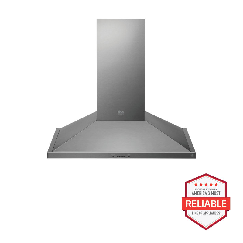 36" 600 CFM Ducted Wall Mount Range Hood with Nightlight, Wi-Fi, Remote Control Included, Black, 30"