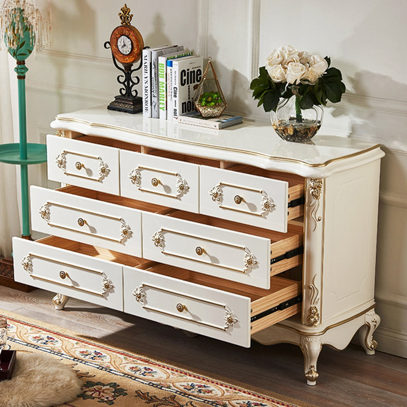 Armoire d'appoint en bois manufacturé blanc massif, Blanc